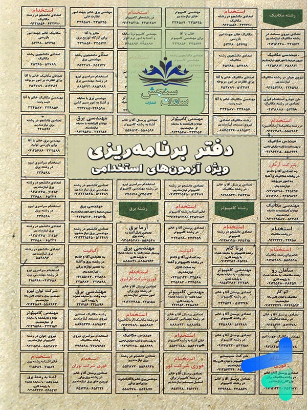 دفتر برنامه ریزی ویژه آزمون استخدامی سامان سنجش